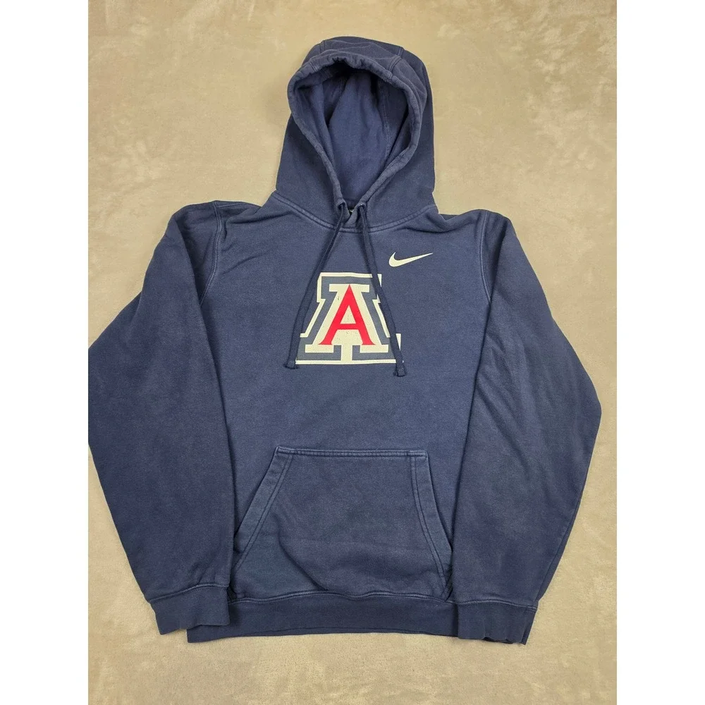 Nike Hoodie Mens Small Blue Arizona Wildcats NCAA Fleece Sweatshirt Faded 384089